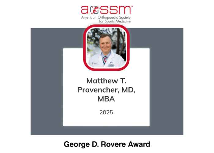 Dr. Provencher, Rovere Award